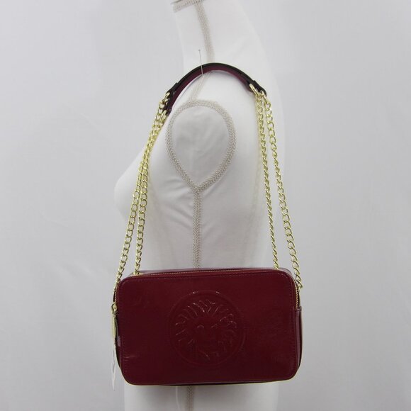 Anne Klein Leo Legacy VI Side Purse Bordeaux Faux Leather Gold Hardware NWT - Picture 2 of 15